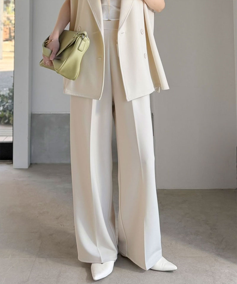 【 クラシカルエルフ classical elf 】【2点セット】セットアップ レディース カジュアル きれいめ 春 ダブル テーラード ジレ タック パンツ オフィス | classicalelf | 06