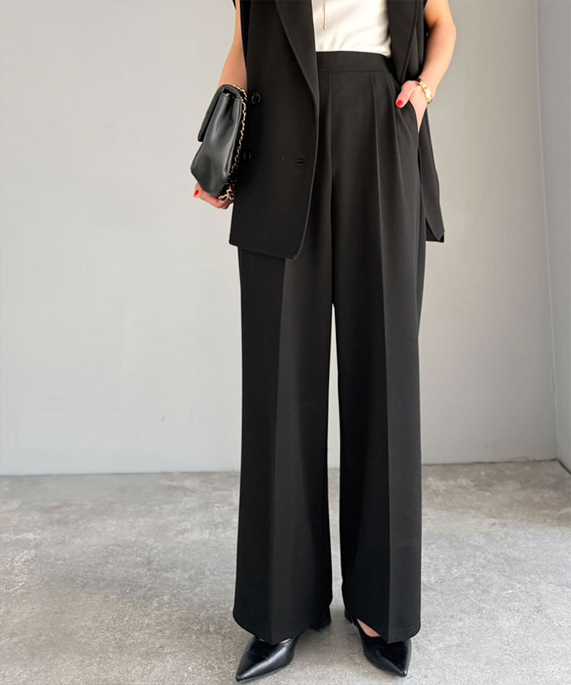 【 クラシカルエルフ classical elf 】【2点セット】セットアップ レディース カジュアル きれいめ 春 ダブル テーラード ジレ タック パンツ オフィス | classicalelf | 15