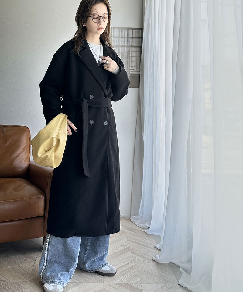 シンジ✨PPFM ダブルライダースジャケット ウールコート ベルト付き classicalelf（クラシカルエルフ） アウター ジャケット レディース