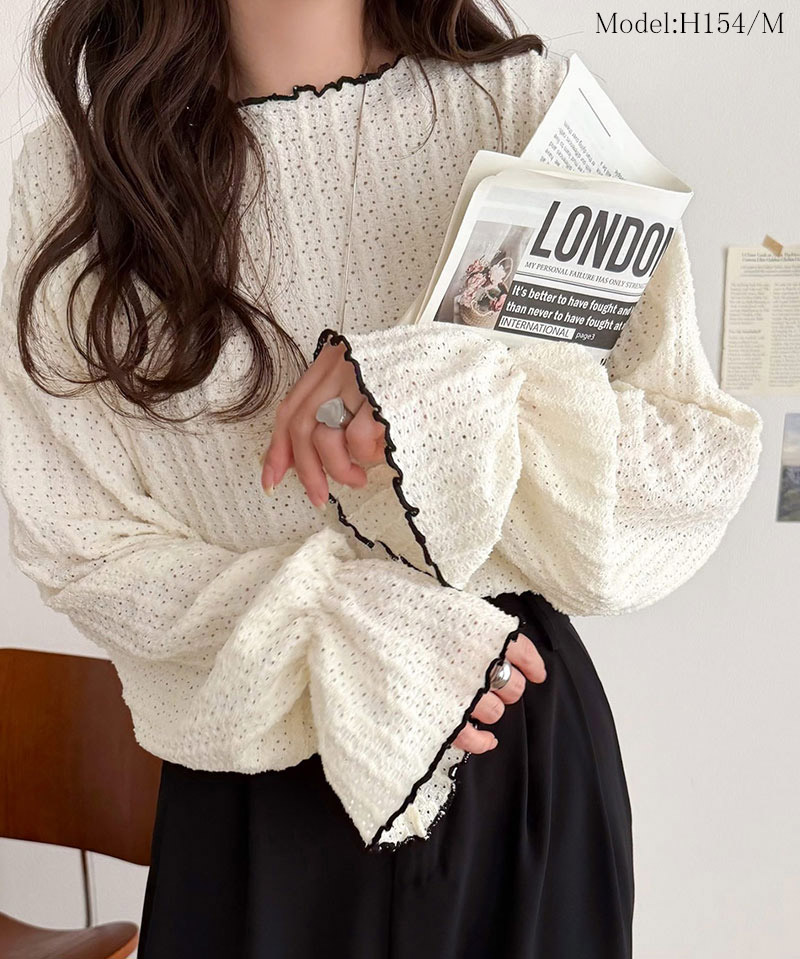 【 クラシカルエルフ classical elf 】 トップス レディース 春 カットソー 長 配色メロウ フェミニン | classicalelf | 02