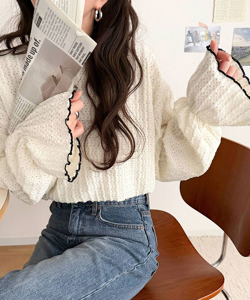 【 クラシカルエルフ classical elf 】 トップス レディース 春 カットソー 長 配色メロウ フェミニン | classicalelf | 03