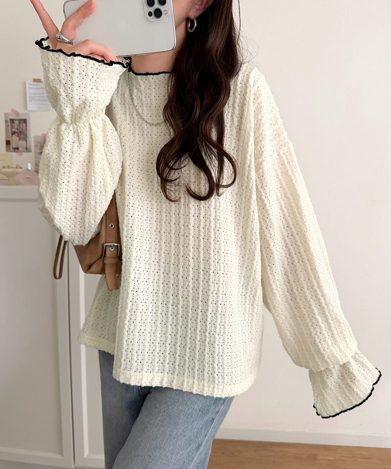 【 クラシカルエルフ classical elf 】 トップス レディース 春 カットソー 長 配色メロウ フェミニン | classicalelf | 05