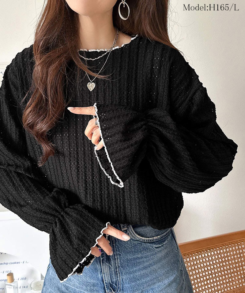 【 クラシカルエルフ classical elf 】 トップス レディース 春 カットソー 長 配色メロウ フェミニン | classicalelf | 07