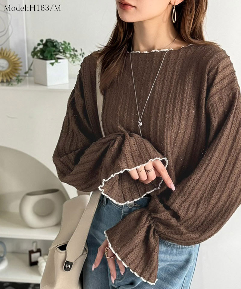 【 クラシカルエルフ classical elf 】 トップス レディース 春 カットソー 長 配色メロウ フェミニン | classicalelf | 12