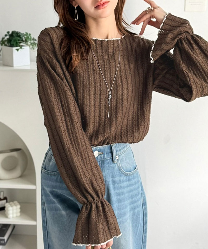 【 クラシカルエルフ classical elf 】 トップス レディース 春 カットソー 長 配色メロウ フェミニン | classicalelf | 13