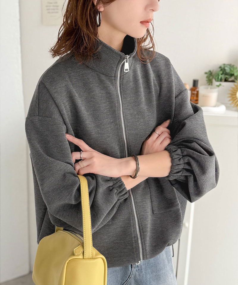 【 クラシカルエルフ classical elf 】 アウター ジャケット レディース ビッグポケット 裾 ドロスト ダブルジップ ダンボール 素材 ブルゾン | classicalelf | 09