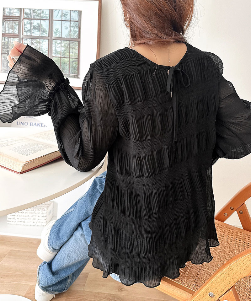 【 クラシカルエルフ classical elf 】 ブラウス レディース おしゃれ トップス 前後2way シアー プリーツブラウス 涼やか 透け感 上品 カジュアル | classicalelf | 08