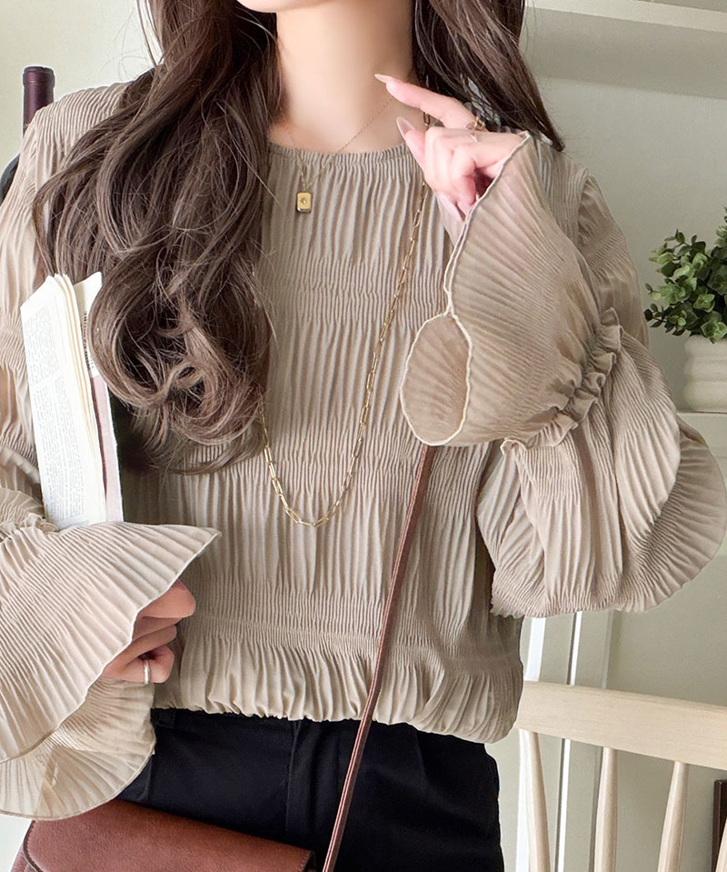 【 クラシカルエルフ classical elf 】 ブラウス レディース おしゃれ トップス 前後2way シアー プリーツブラウス 涼やか 透け感 上品 カジュアル | classicalelf | 11