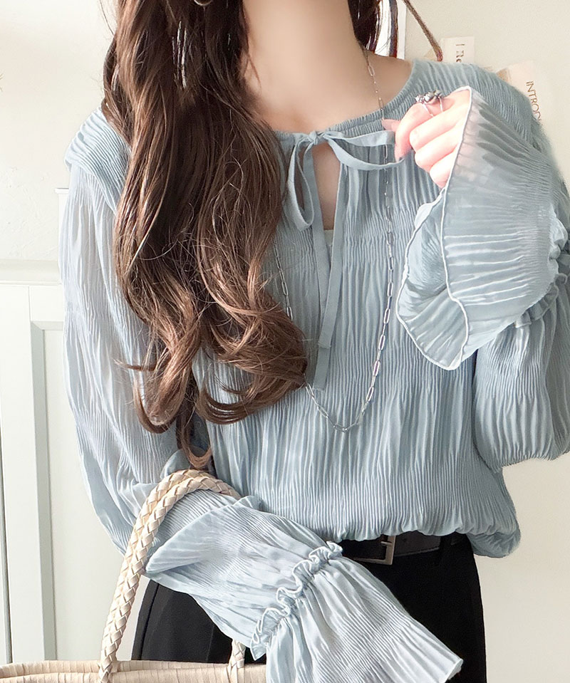 【 クラシカルエルフ classical elf 】 ブラウス レディース おしゃれ トップス 前後2way シアー プリーツブラウス 涼やか 透け感 上品 カジュアル | classicalelf | 15
