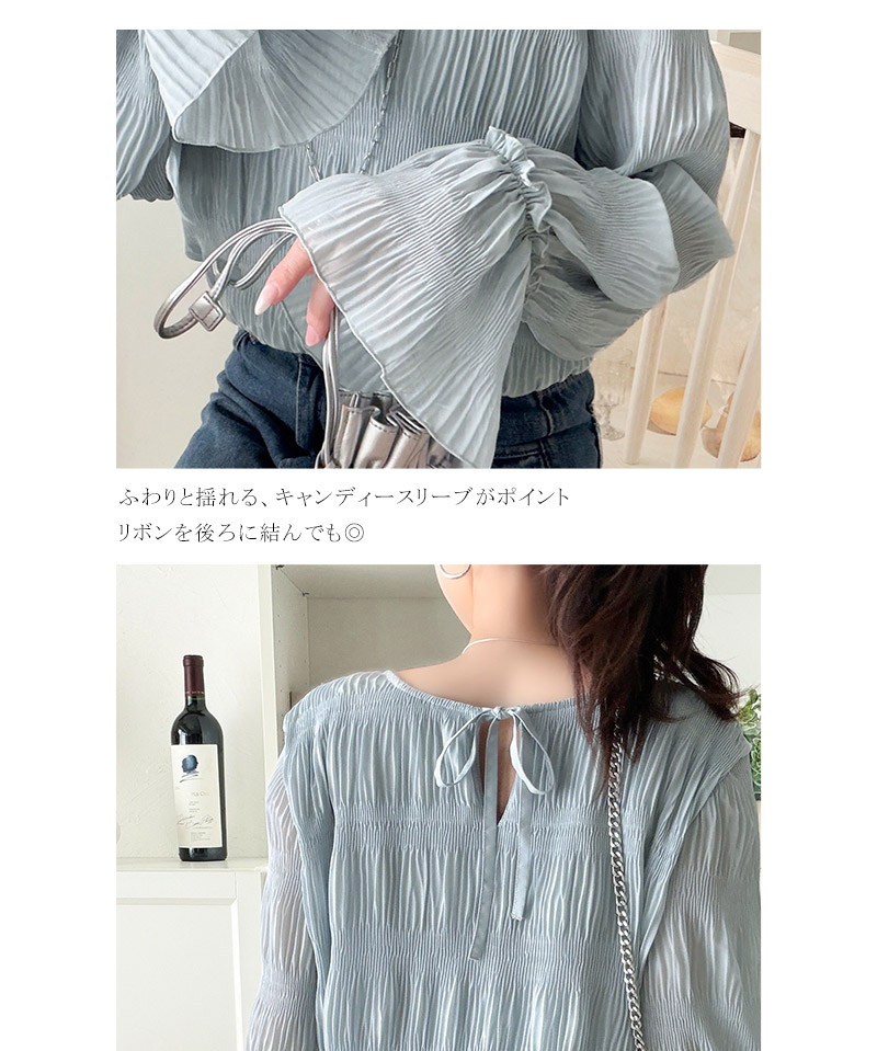 【 クラシカルエルフ classical elf 】 ブラウス レディース おしゃれ トップス 前後2way シアー プリーツブラウス 涼やか 透け感 上品 カジュアル | classicalelf | 16