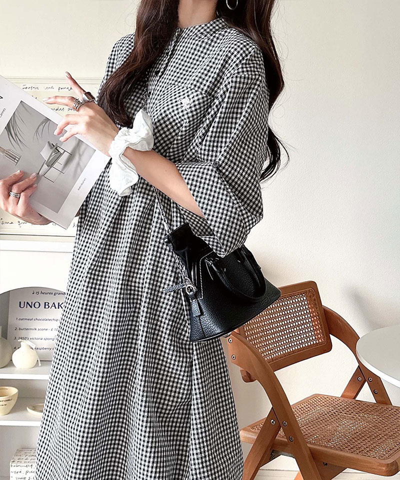 【 クラシカルエルフ classical elf 】【接触冷感機能付き】ワンピース レディース   胸 刺繍 入り ポケット デザイン ロールアップ サッカーワンピ | classicalelf | 09