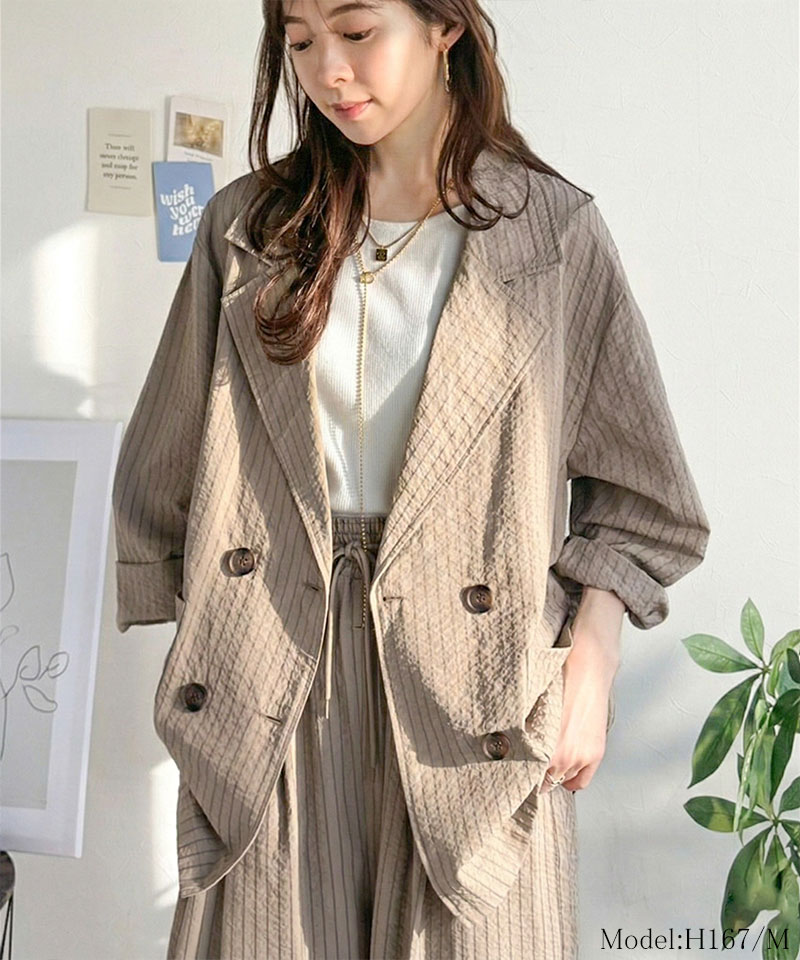 【 クラシカルエルフ classical elf 】 アウター 春 レディース テーラード ジャケット ダブル サッカー素材 | classicalelf | 12