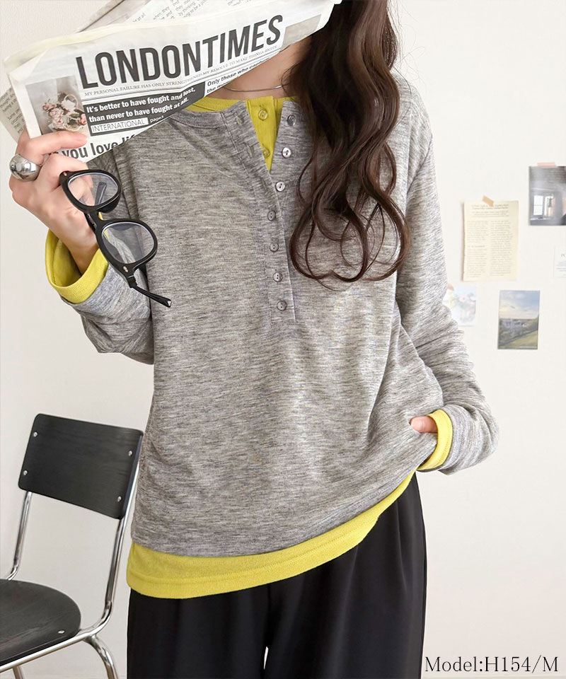 【 クラシカルエルフ classical elf 】 tシャツ レディース 長袖 シアー トップス ヘンリーネック マルチWAY | classicalelf | 08