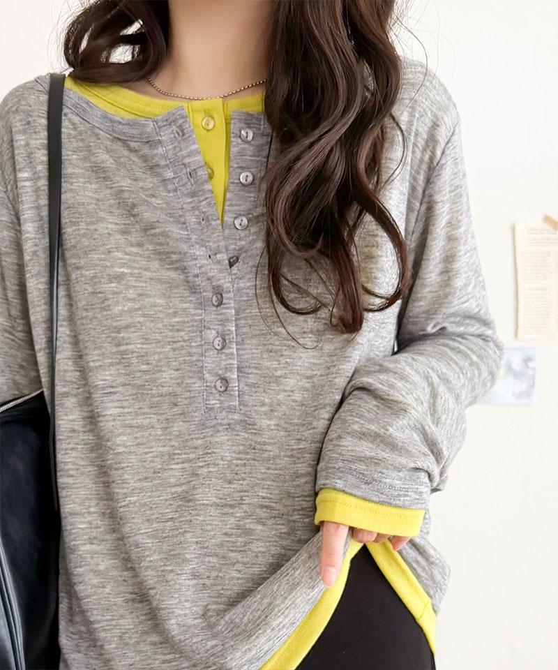 【 クラシカルエルフ classical elf 】 tシャツ レディース 長袖 シアー トップス ヘンリーネック マルチWAY | classicalelf | 09