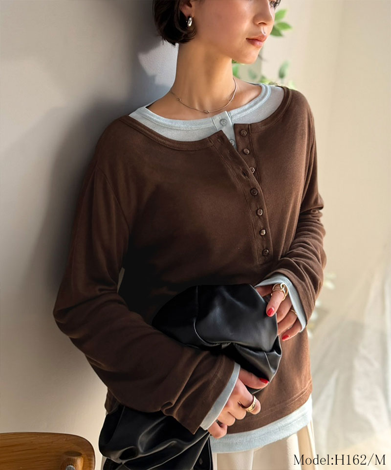 【 クラシカルエルフ classical elf 】 tシャツ レディース 長袖 シアー トップス ヘンリーネック マルチWAY | classicalelf | 10