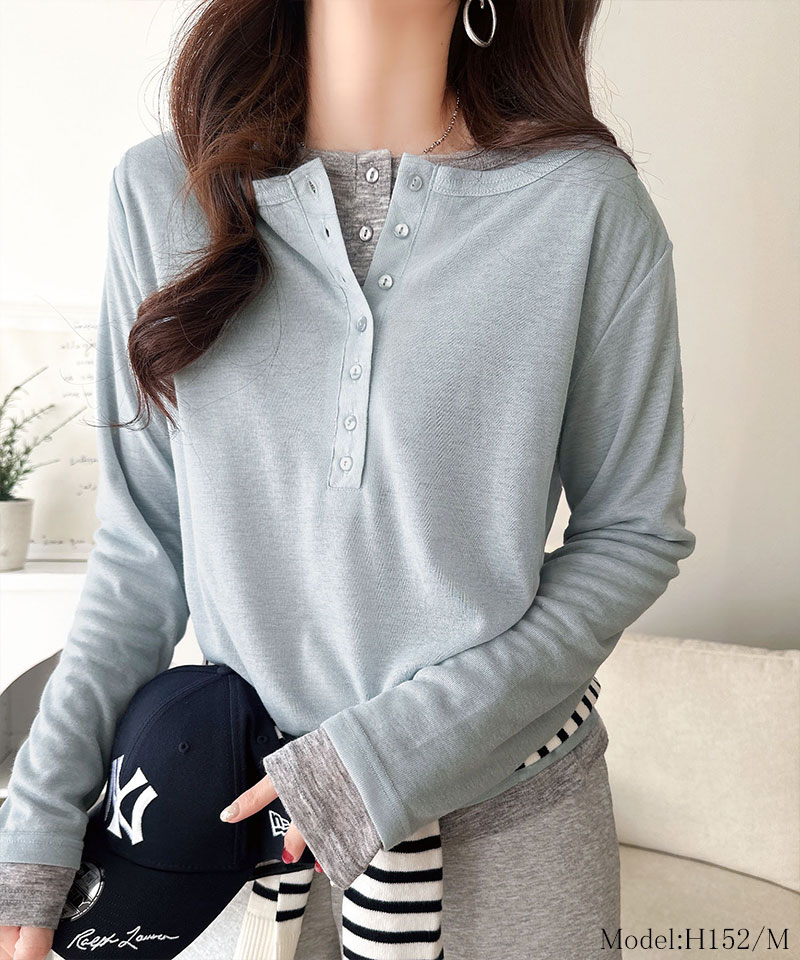 【 クラシカルエルフ classical elf 】 tシャツ レディース 長袖 シアー トップス ヘンリーネック マルチWAY | classicalelf | 14