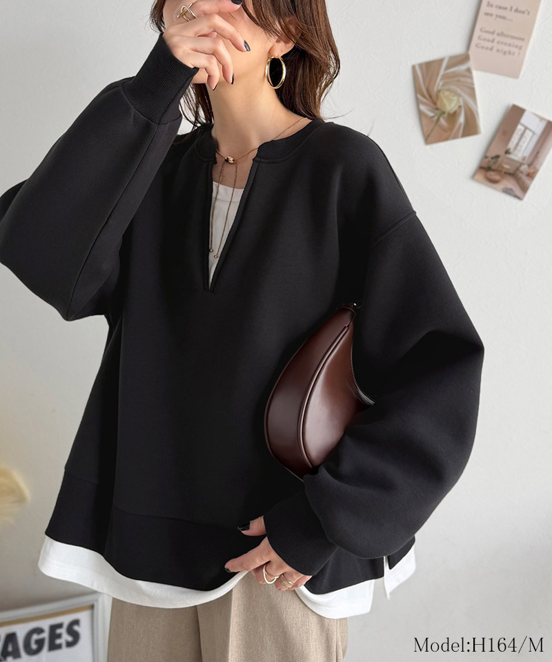 《Maiko Amemoriコラボ》ダンボールニット×Tシャツドッキングトップス Classical Elf クラシカルエルフ ce1010656 | classicalelf | 03