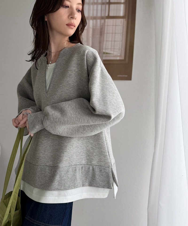 《Maiko Amemoriコラボ》ダンボールニット×Tシャツドッキングトップス Classical Elf クラシカルエルフ ce1010656 | classicalelf | 09