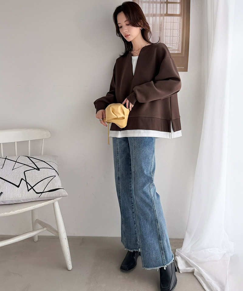 《Maiko Amemoriコラボ》ダンボールニット×Tシャツドッキングトップス Classical Elf クラシカルエルフ ce1010656 | classicalelf | 13