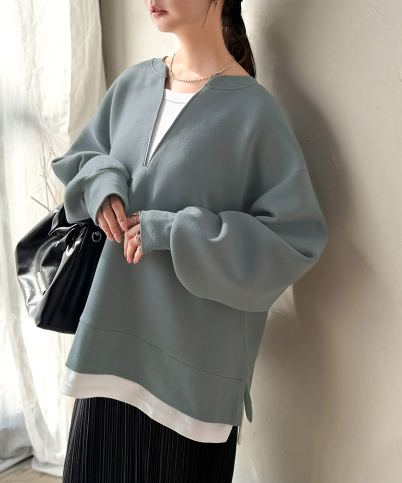 《Maiko Amemoriコラボ》ダンボールニット×Tシャツドッキングトップス Classical Elf クラシカルエルフ ce1010656 | classicalelf | 16