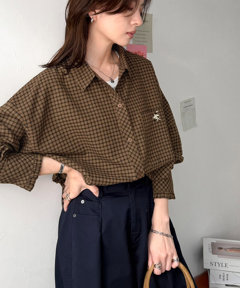 刺繍＆胸ポケット付き 柄アソート起毛シャツ Classical Elf クラシカルエルフ ce1010666 | classicalelf | 09