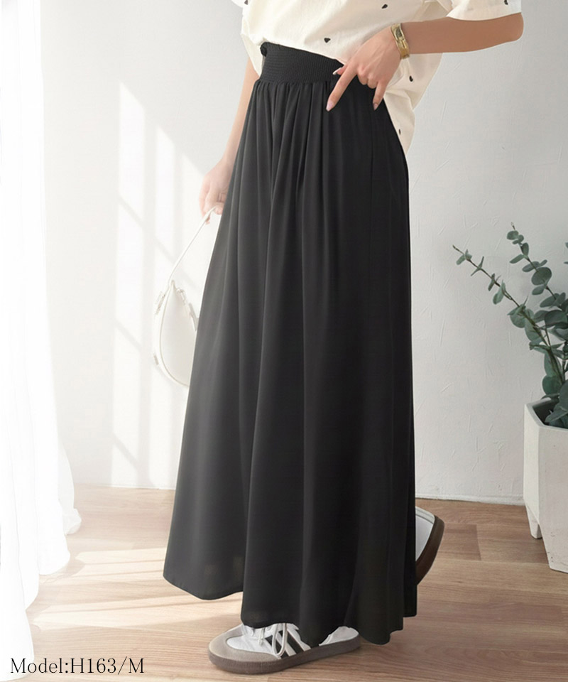 【 クラシカルエルフ classical elf 】フレア ワイドパンツ ボトムス パンツ レディース ウエストギャザー レーヨン ゆったり 軽やか リラックス 上品 | classicalelf | 02