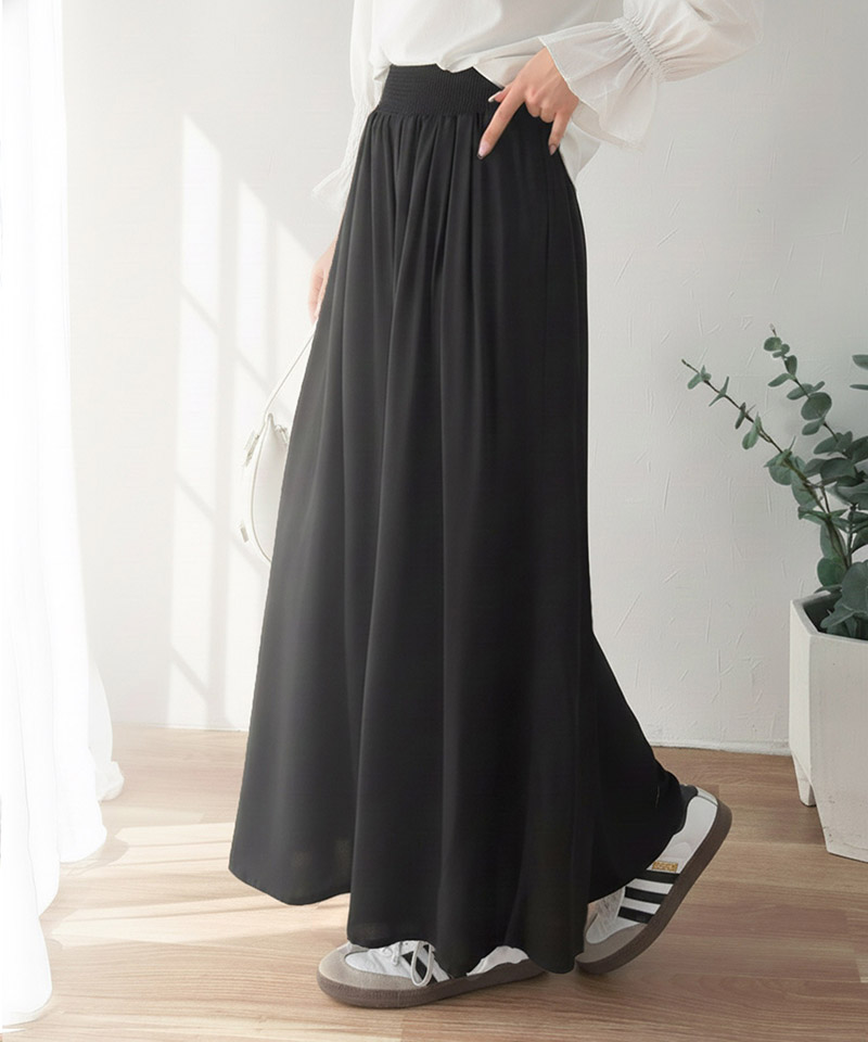 【 クラシカルエルフ classical elf 】フレア ワイドパンツ ボトムス パンツ レディース ウエストギャザー レーヨン ゆったり 軽やか リラックス 上品 | classicalelf | 04