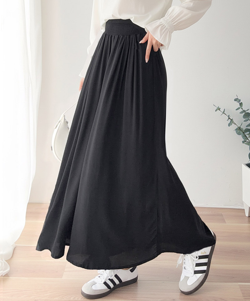 【 クラシカルエルフ classical elf 】フレア ワイドパンツ ボトムス パンツ レディース ウエストギャザー レーヨン ゆったり 軽やか リラックス 上品 | classicalelf | 05