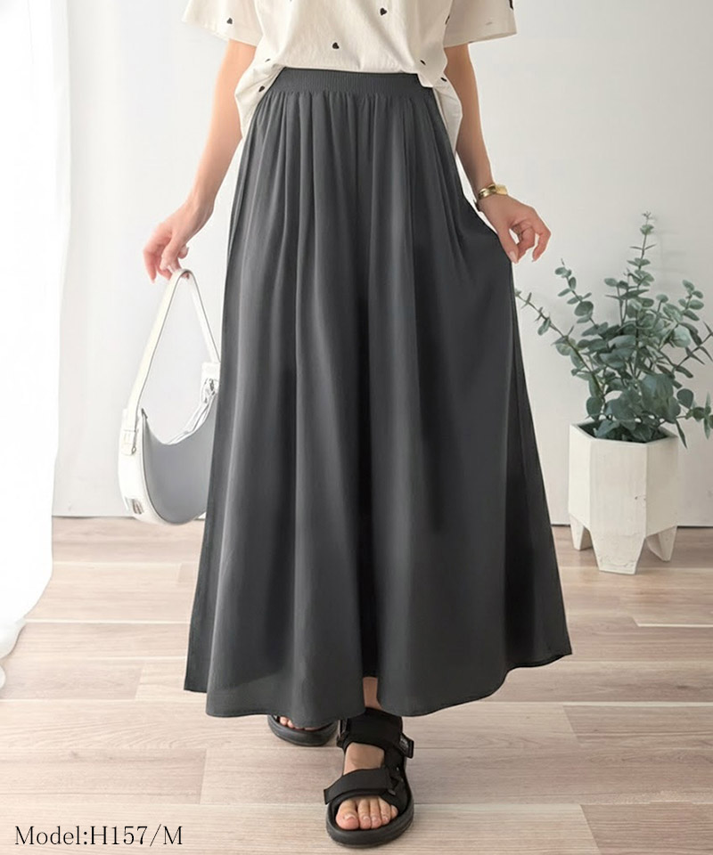 【 クラシカルエルフ classical elf 】フレア ワイドパンツ ボトムス パンツ レディース ウエストギャザー レーヨン ゆったり 軽やか リラックス 上品 | classicalelf | 07