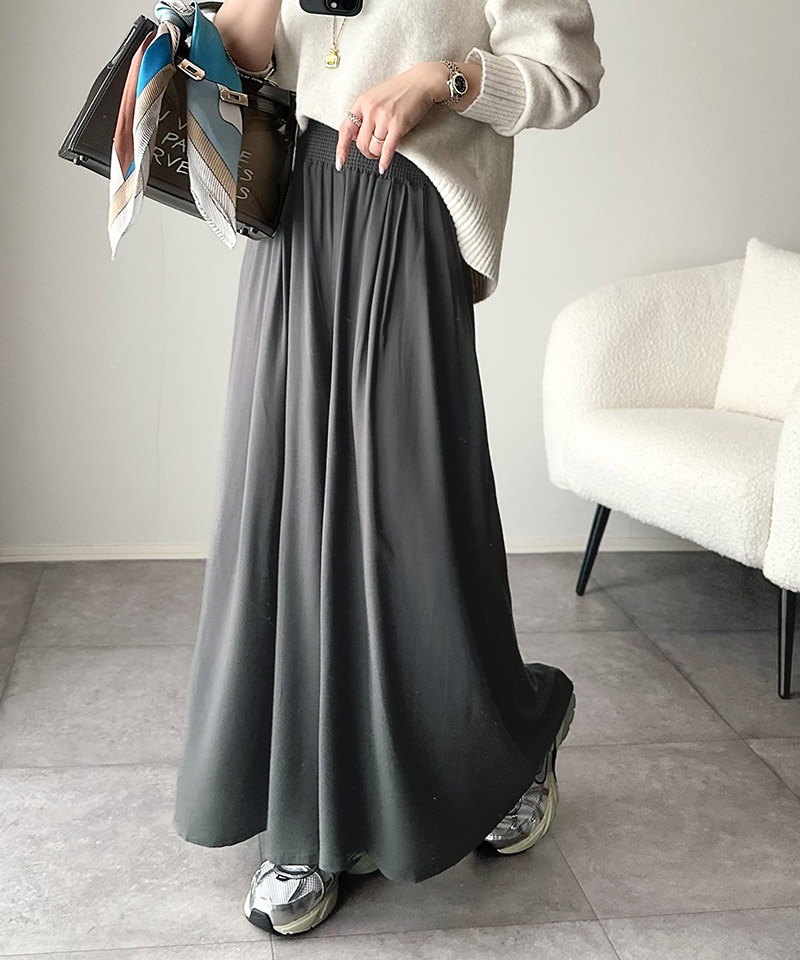 【 クラシカルエルフ classical elf 】フレア ワイドパンツ ボトムス パンツ レディース ウエストギャザー レーヨン ゆったり 軽やか リラックス 上品 | classicalelf | 09