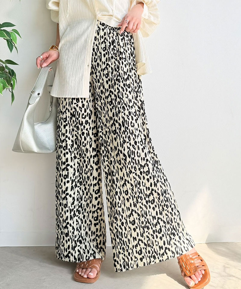 【 クラシカルエルフ classical elf 】 ボトムス レディース 春 パンツ 着回し抜群 セミワイド プリーツパンツ ウエスト ゴム仕様 大きいサイズ | classicalelf | 04