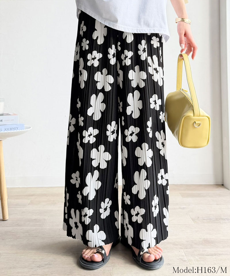 【 クラシカルエルフ classical elf 】 ボトムス レディース 春 パンツ 着回し抜群 セミワイド プリーツパンツ ウエスト ゴム仕様 大きいサイズ | classicalelf | 08