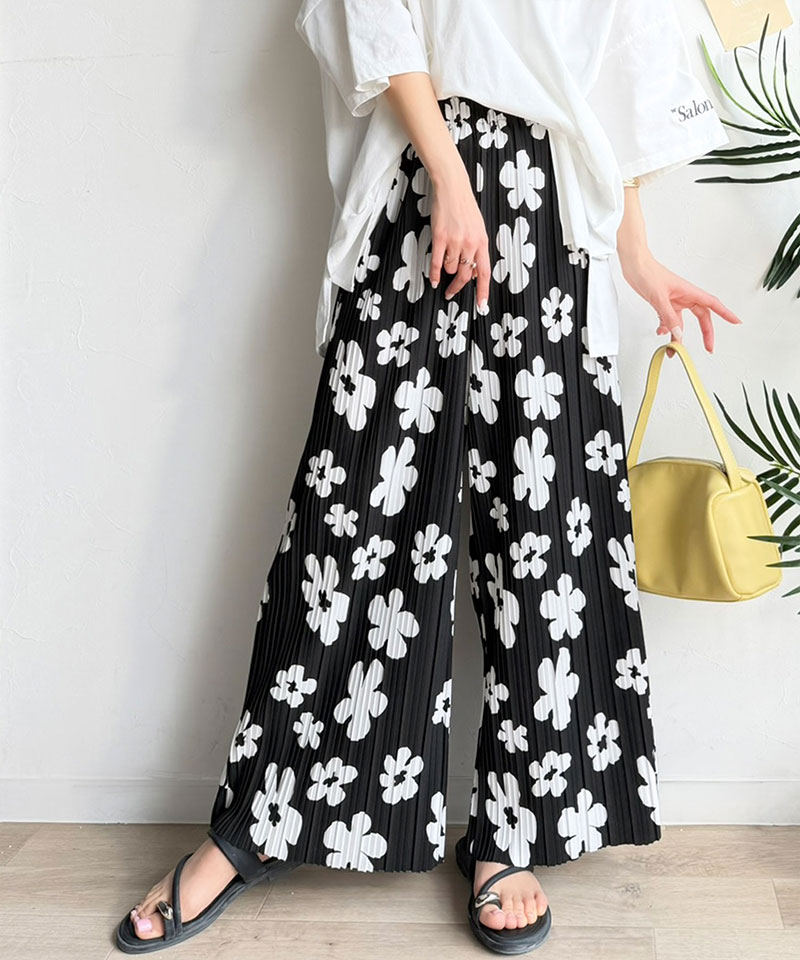 【 クラシカルエルフ classical elf 】 ボトムス レディース 春 パンツ 着回し抜群 セミワイド プリーツパンツ ウエスト ゴム仕様 大きいサイズ | classicalelf | 10