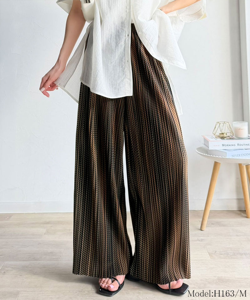 【 クラシカルエルフ classical elf 】 ボトムス レディース 春 パンツ 着回し抜群 セミワイド プリーツパンツ ウエスト ゴム仕様 大きいサイズ | classicalelf | 11