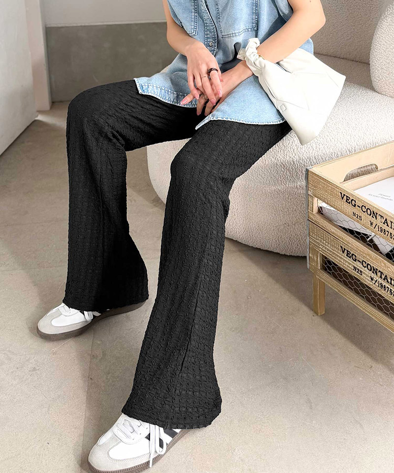 【 クラシカルエルフ classical elf 】ボトムス パンツ レディース ジャガード セミフレアパンツ | classicalelf | 03