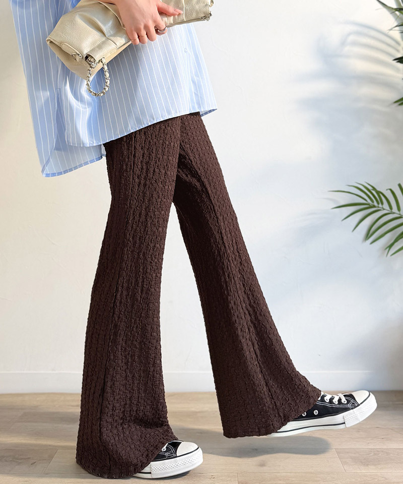 【 クラシカルエルフ classical elf 】ボトムス パンツ レディース ジャガード セミフレアパンツ | classicalelf | 08