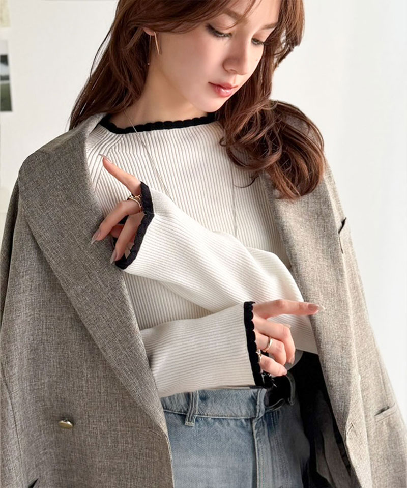 【 クラシカルエルフ classical elf 】 ニット トップス レディース 着回し力 スカラップ デザイン | classicalelf | 04