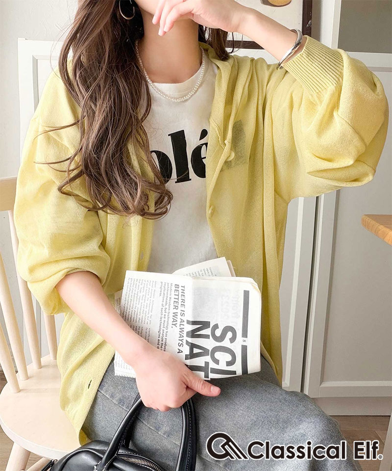 【 クラシカルエルフ classical elf 】トップス カーディガン レディース サマーニット シアー | classicalelf