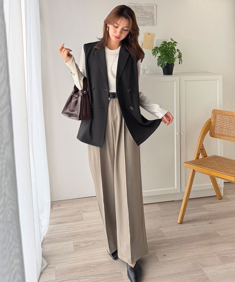 【 クラシカルエルフ classical elf 】 ベスト レディース おしゃれ トップス ジレ 上品 ダブルジャケット セレモニー 羽織る こなれ感 軽量 | classicalelf | 04