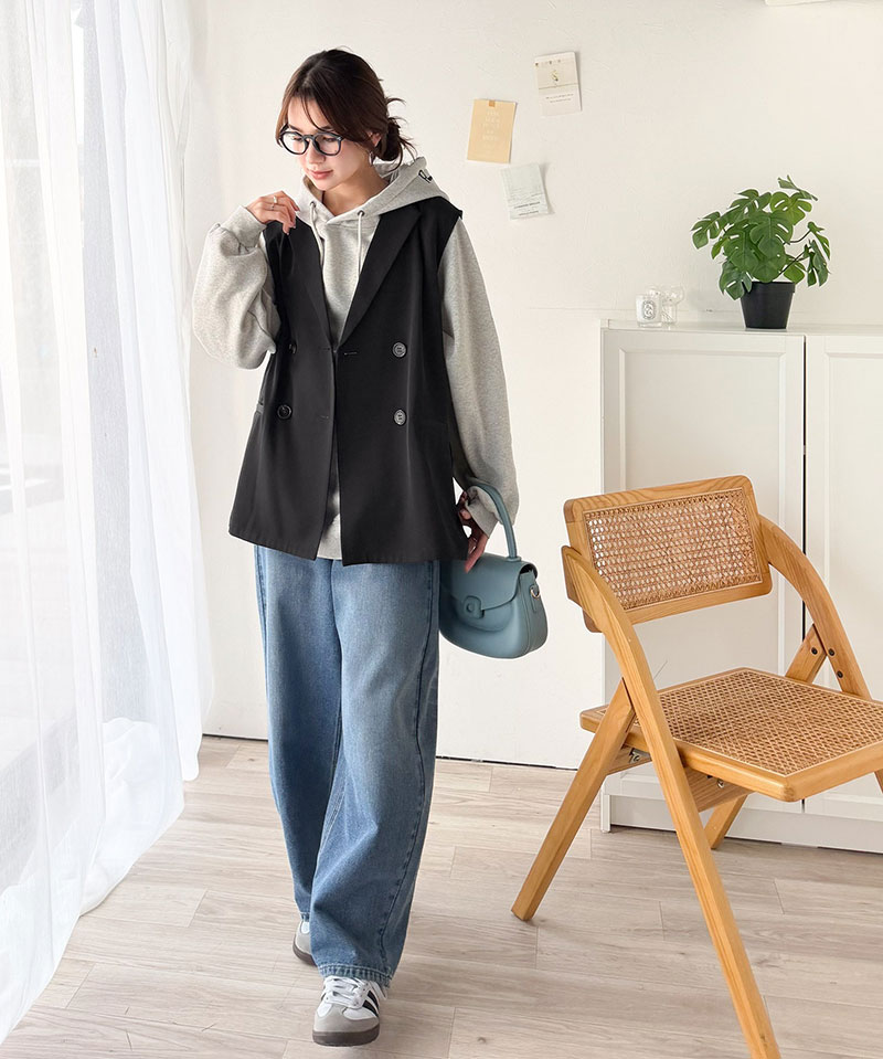 【 クラシカルエルフ classical elf 】 ベスト レディース おしゃれ トップス ジレ 上品 ダブルジャケット セレモニー 羽織る こなれ感 軽量 | classicalelf | 06