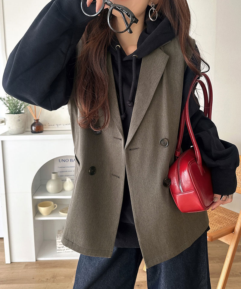 【 クラシカルエルフ classical elf 】 ベスト レディース おしゃれ トップス ジレ 上品 ダブルジャケット セレモニー 羽織る こなれ感 軽量 | classicalelf | 11