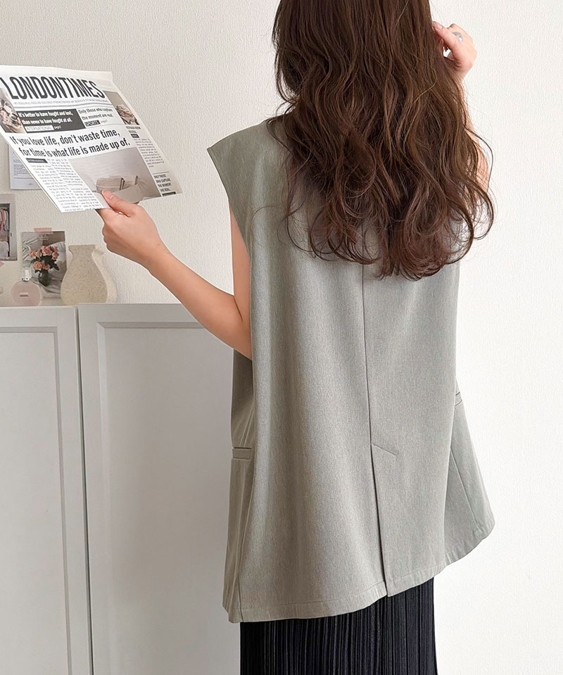 【 クラシカルエルフ classical elf 】 ベスト レディース おしゃれ トップス ジレ 上品 ダブルジャケット セレモニー 羽織る こなれ感 軽量 | classicalelf | 15