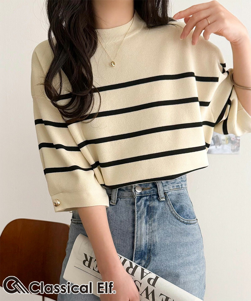 【 クラシカルエルフ classical elf 】トップス ニット レディース ゴールド ボタン 使い | classicalelf