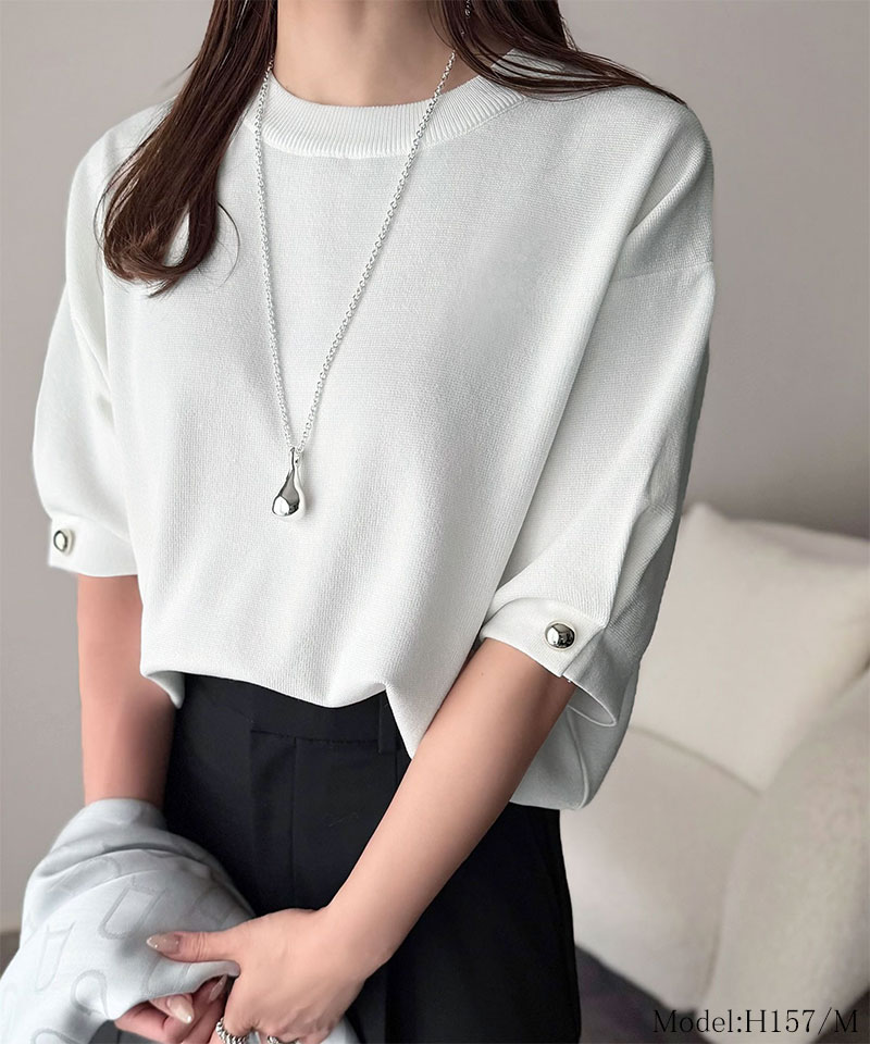 【 クラシカルエルフ classical elf 】トップス ニット レディース ゴールド ボタン 使い | classicalelf | 02