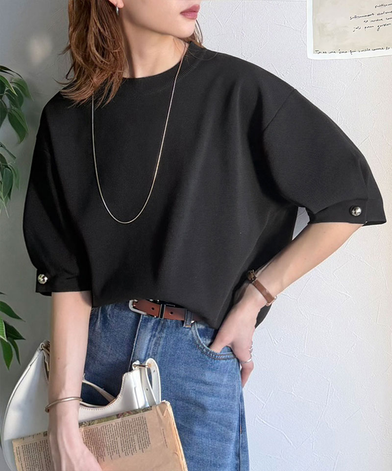 【 クラシカルエルフ classical elf 】トップス ニット レディース ゴールド ボタン 使い | classicalelf | 07