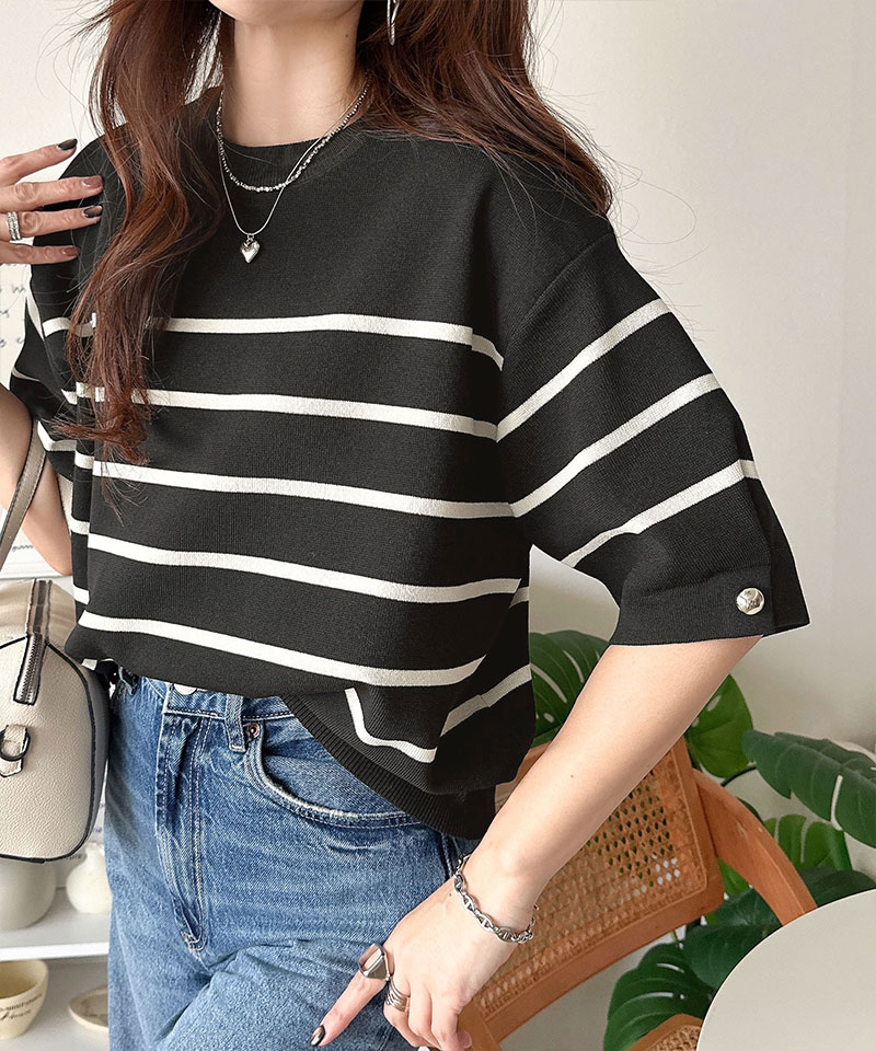 【 クラシカルエルフ classical elf 】トップス ニット レディース ゴールド ボタン 使い | classicalelf | 09