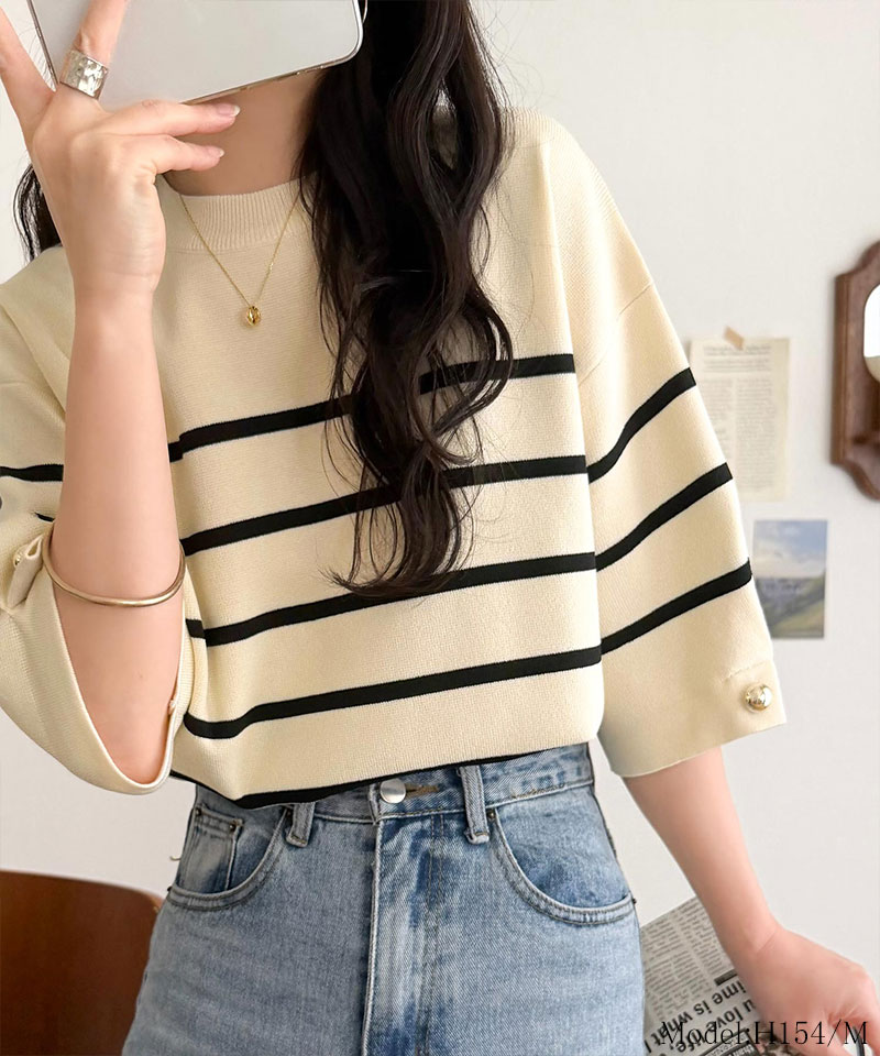 【 クラシカルエルフ classical elf 】トップス ニット レディース ゴールド ボタン 使い | classicalelf | 12