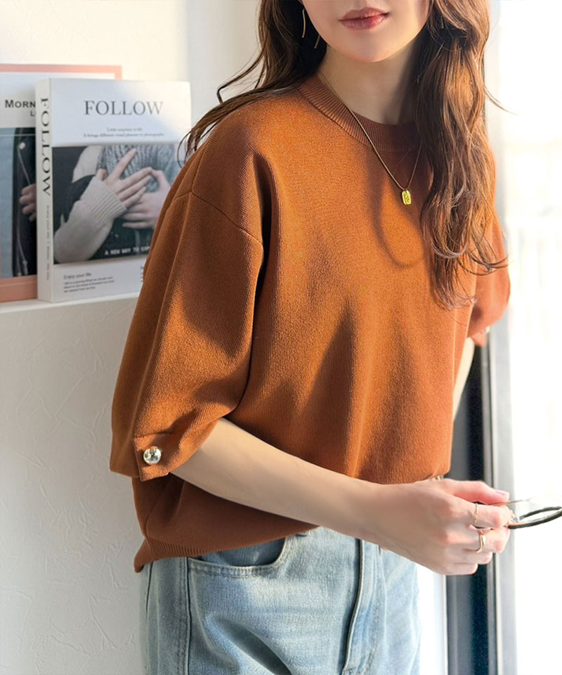 【 クラシカルエルフ classical elf 】トップス ニット レディース ゴールド ボタン 使い | classicalelf | 15