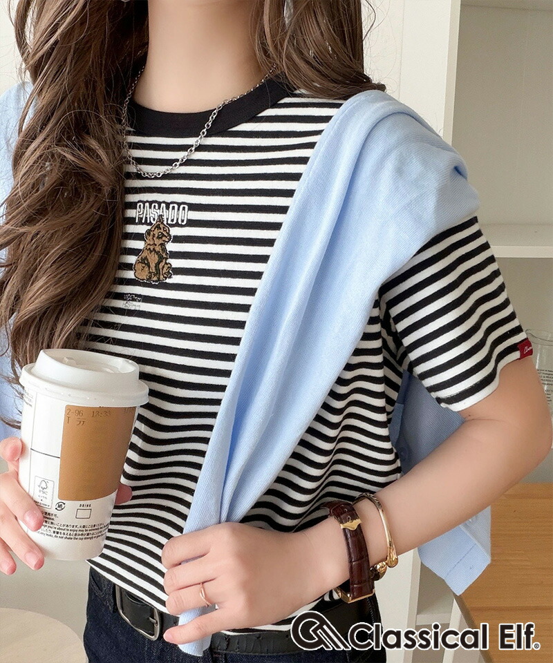 【 クラシカルエルフ classical elf 】 tシャツ レディース 半袖 トップス 刺繍 コンパクト フライス | classicalelf