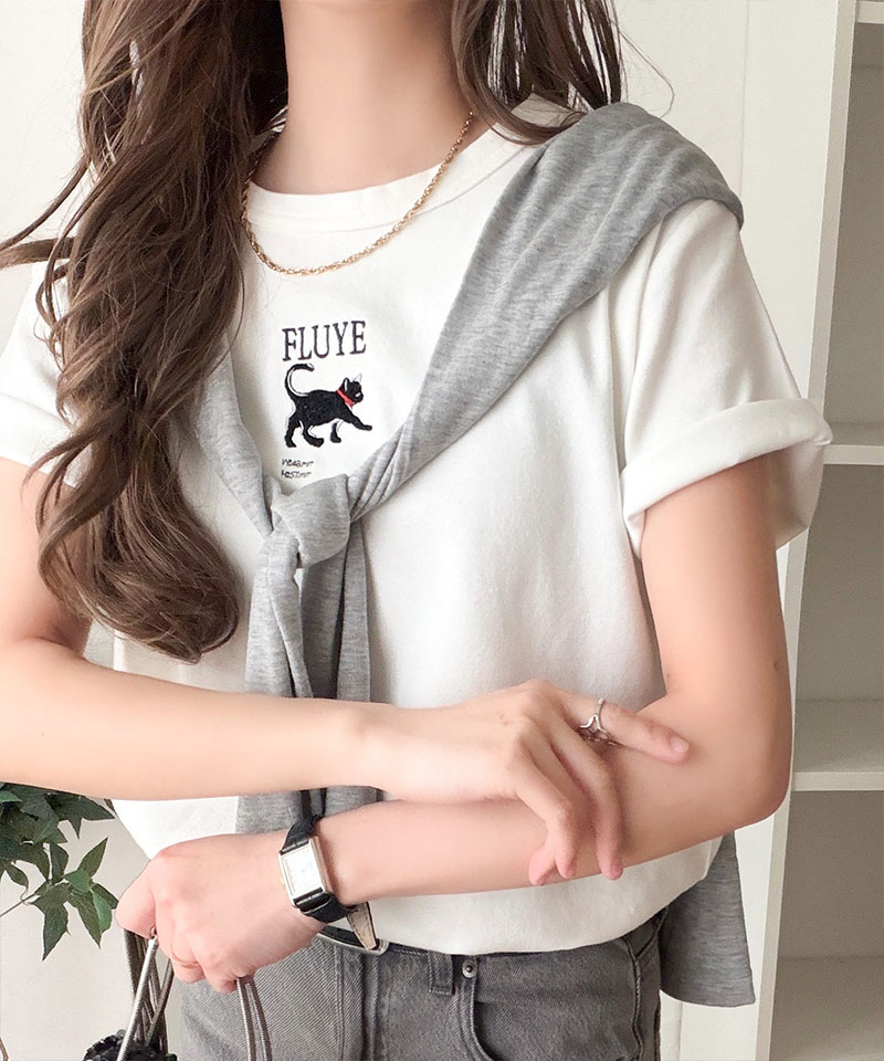 【 クラシカルエルフ classical elf 】 tシャツ レディース 半袖 トップス 刺繍 コンパクト フライス | classicalelf | 03